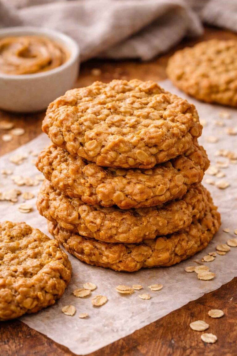 Easy Oatmeal Peanut Butter Cookies (Just 4 Ingredients)