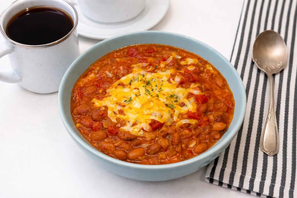 Coffee chili with cheese