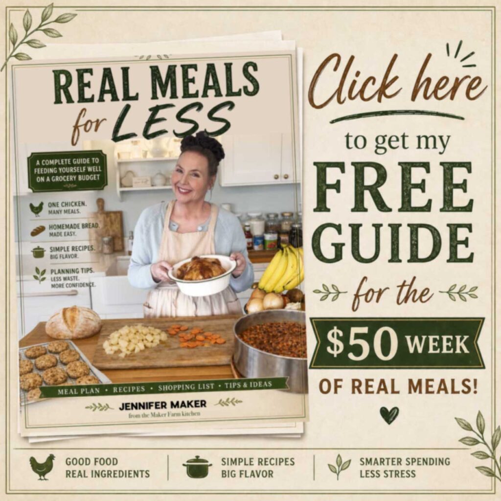 Get the free guide for the $50 week of real meals