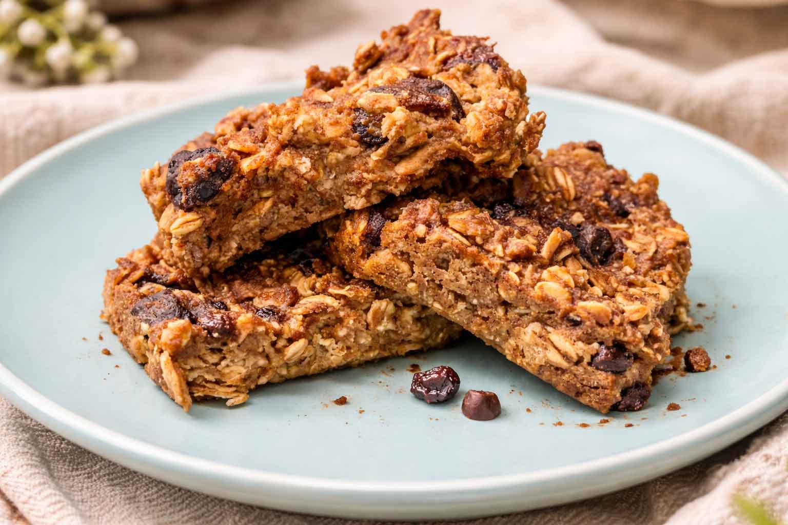 Fruity Oaty Bars on plate