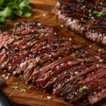 Skirt Steak cut across the grain