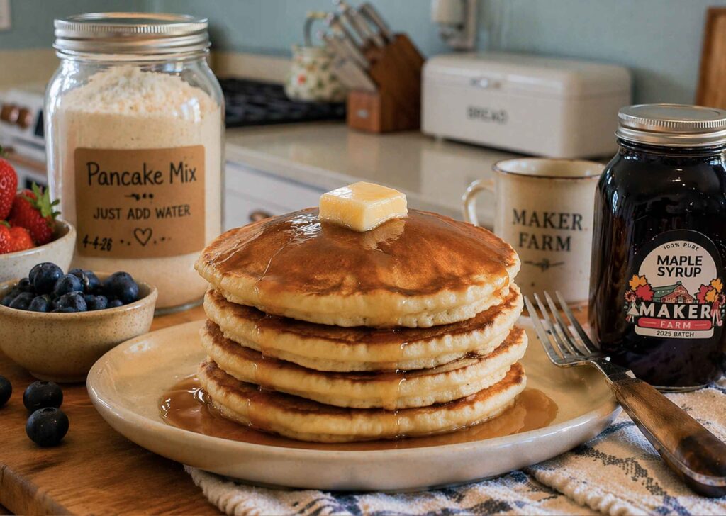 Substitute for pancake mix in the Maker Farm kitchen