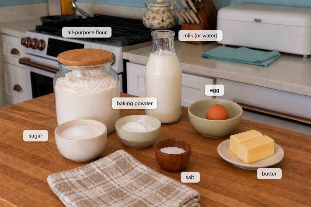Ingredients for pancake mix
