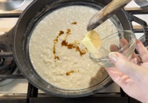 Adding vanilla and butter to rice pudding