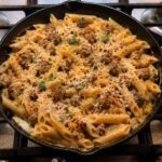 Creamy Sausage Pasta in Skillet