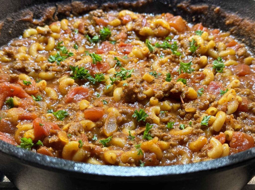 big post of goulash closeup