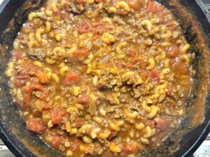 Finished goulash in pot