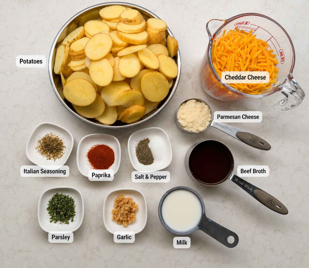 Ingredients to make hobo casserole