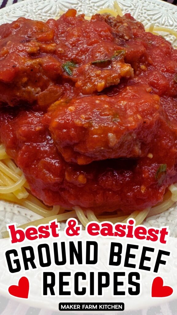 Spaghetti and meatballs ground beef recipe for dinner