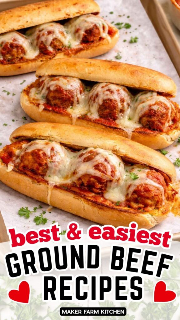 Meatball subs ground beef recipe for dinner