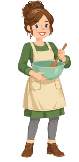 Jenny Maker with a blue bowl