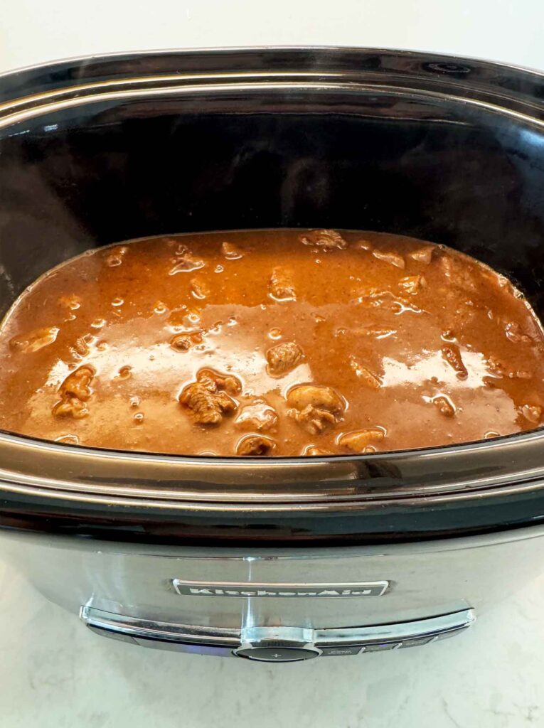 Beef tips in the crockpot
