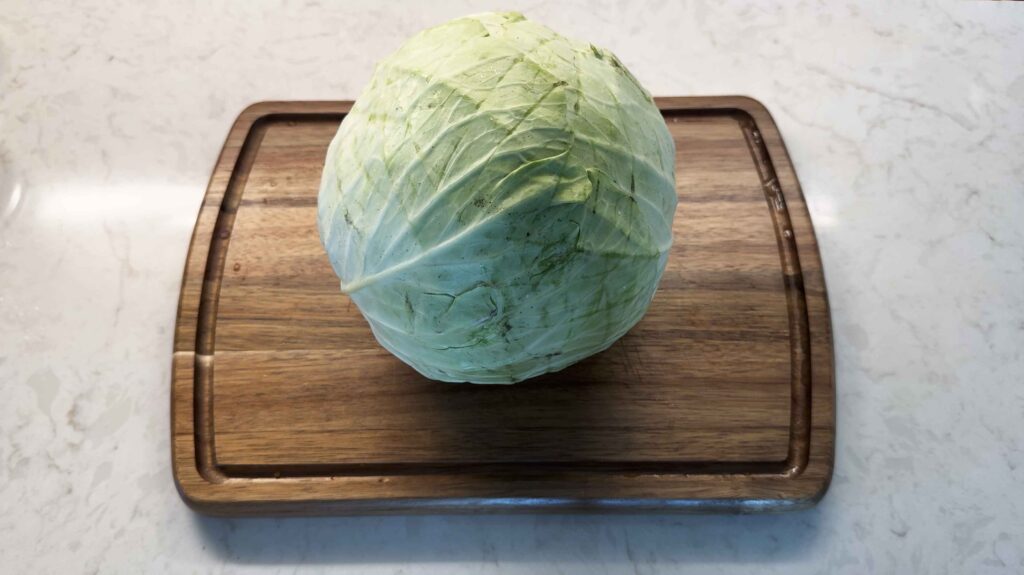 Cabbage on cutting board