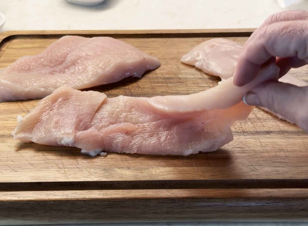 Chicken breast sliced thinner so it cooks better