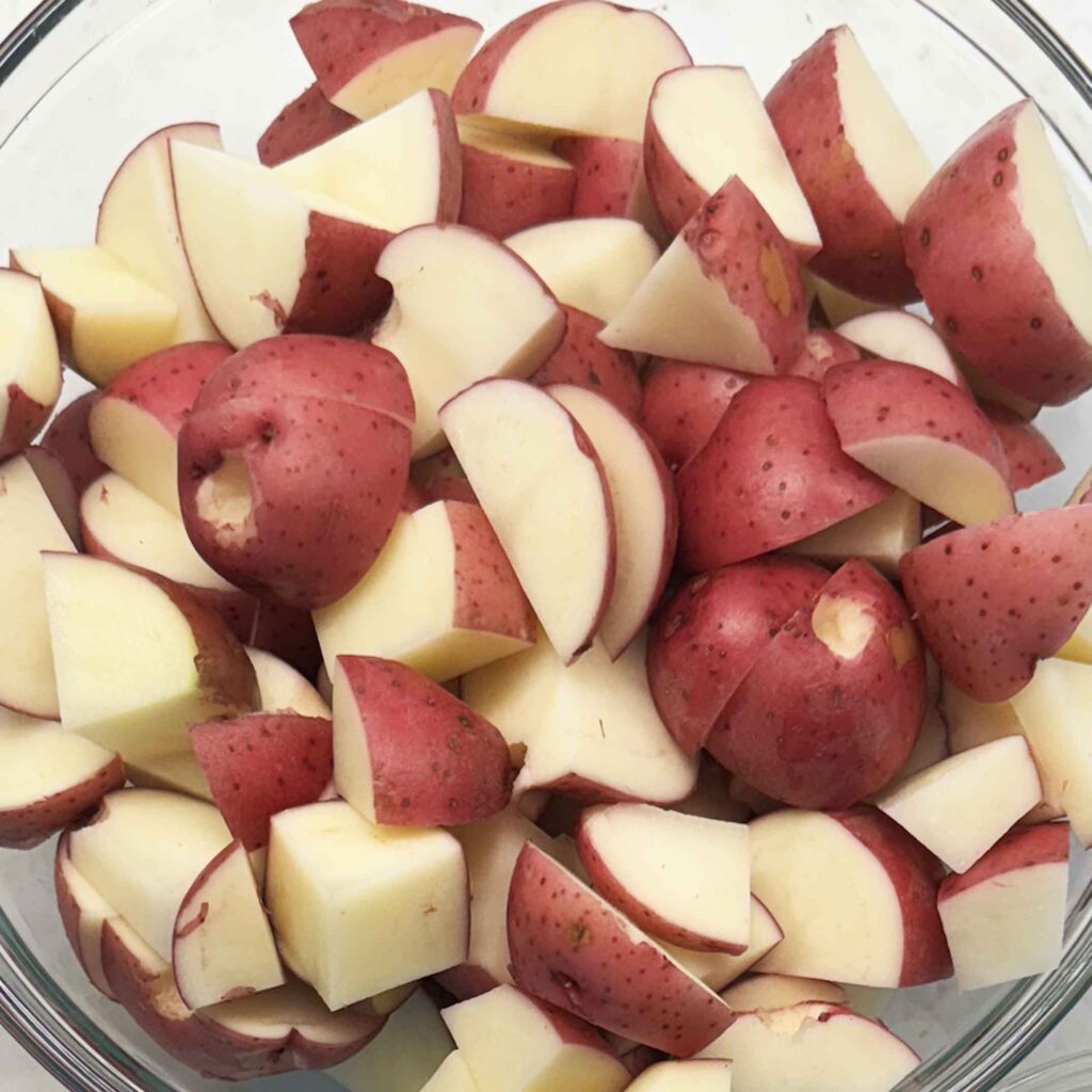 Red skin potatoes cut into chunks