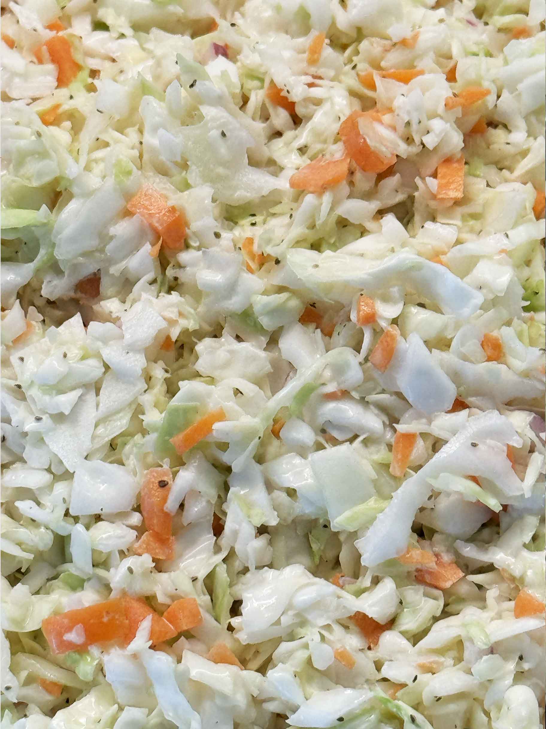 closeup of homemade coleslaw