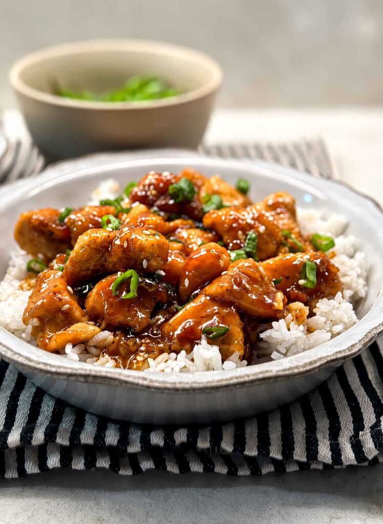 Honey Garlic Chicken and sugar snap peas