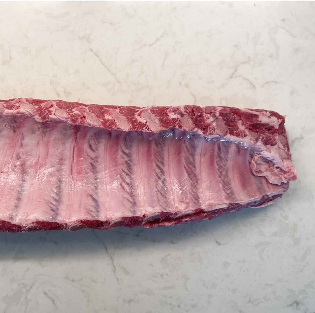 Baby back ribs with a membrane