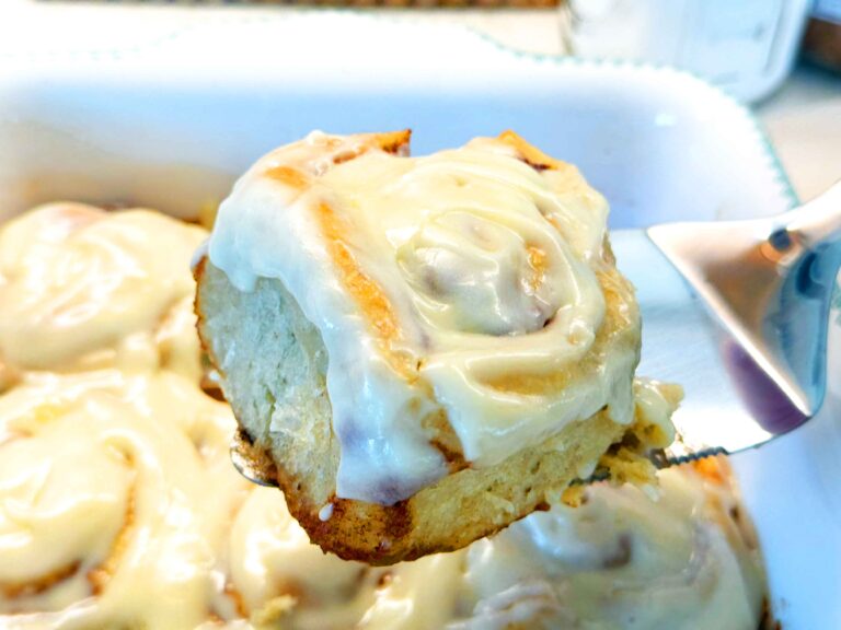 Sourdough cinnamon roll fresh from the oven