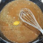 Whisking in beef broth