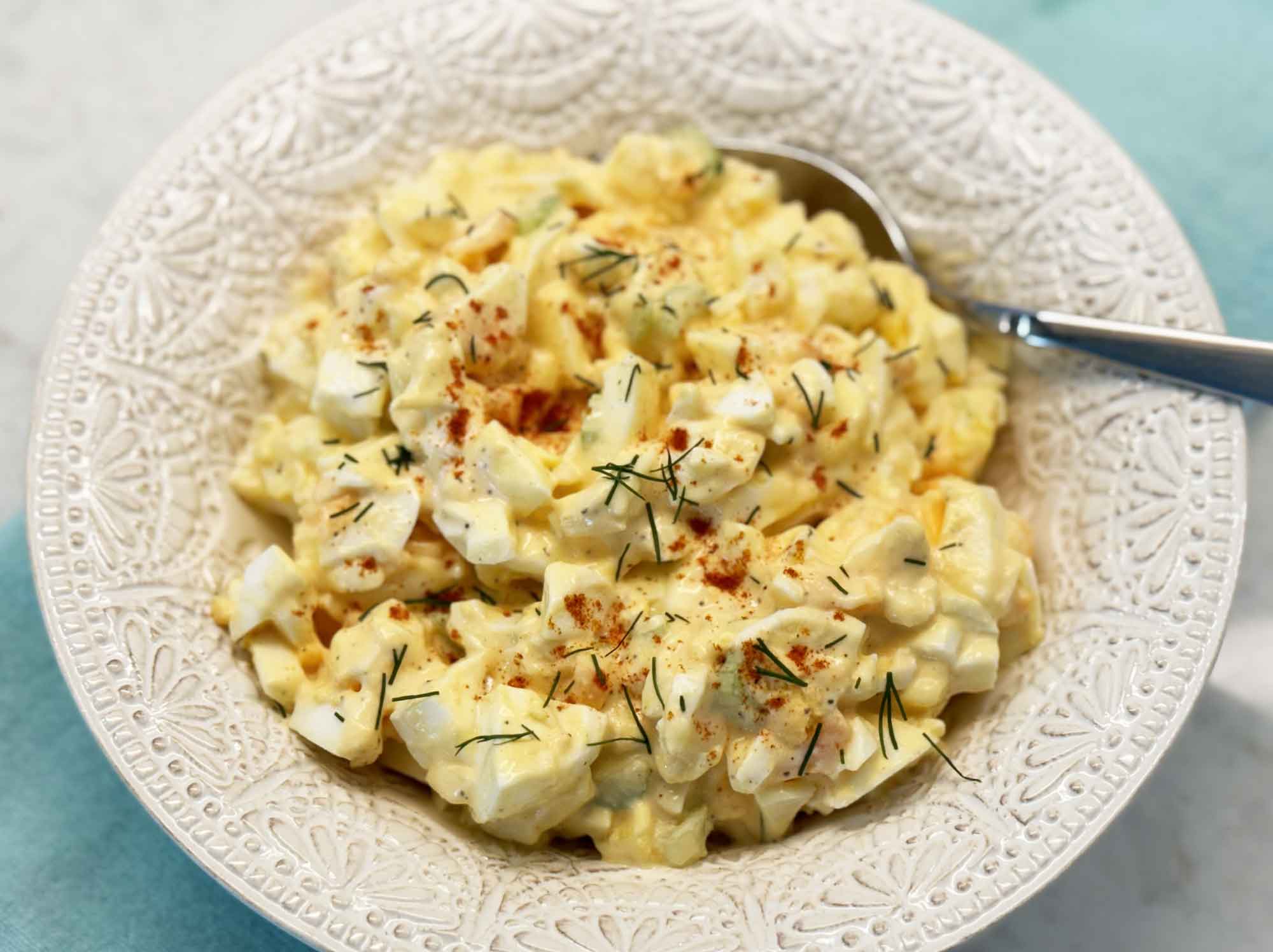 Egg salad with paprika and fresh dill