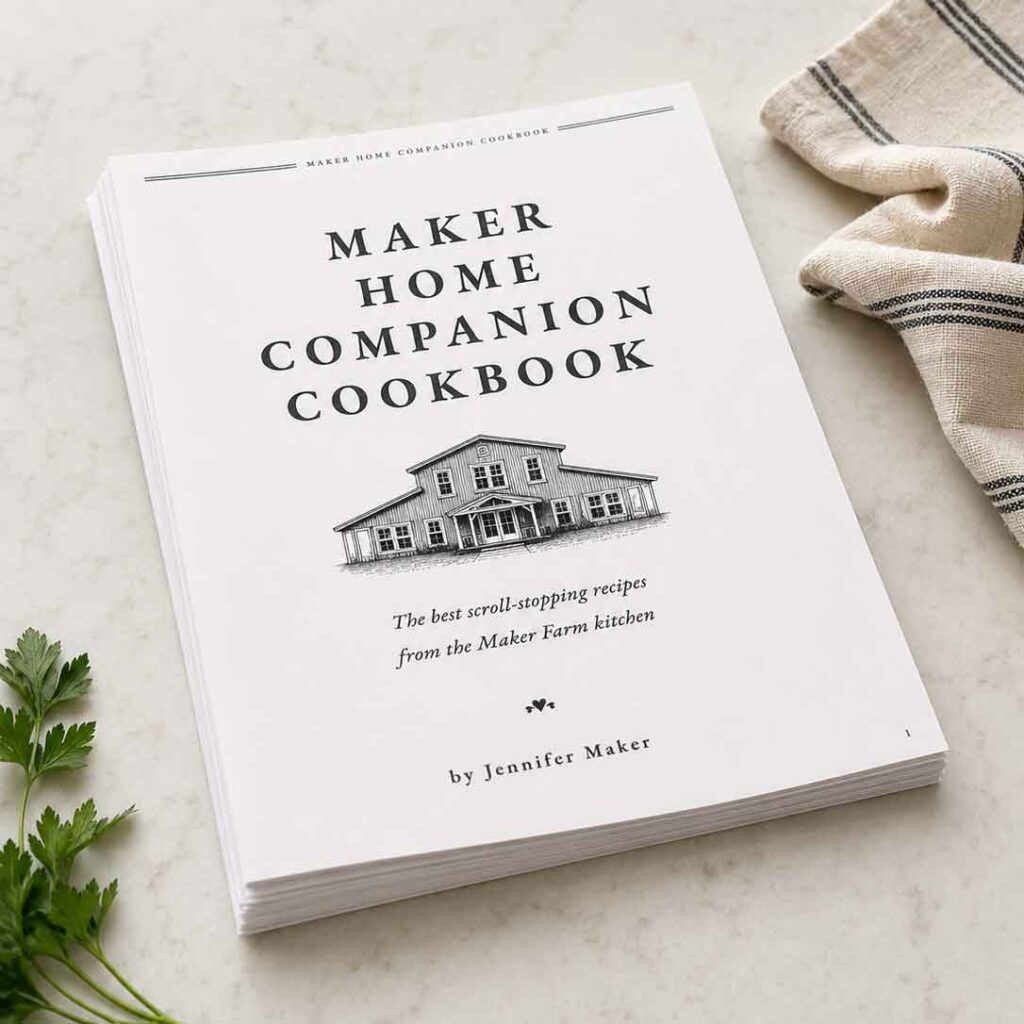 Maker Home Companion Cookbook on the kitchen counter