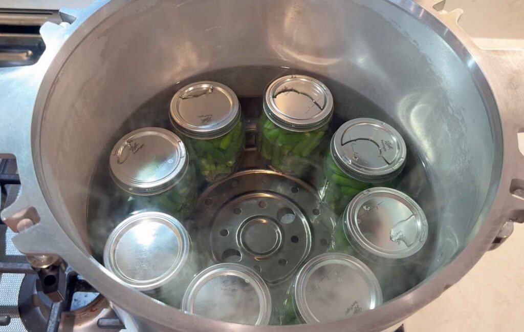 Packed jars in pressure canner