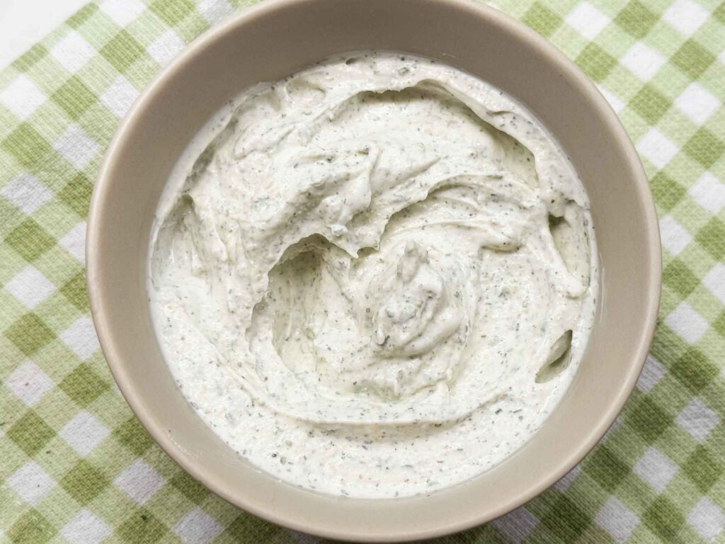 Ranch dip in a bowl