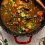 This is the best beef stew recipe I have made, and it all happens in one Dutch oven. Chunks of chuck roast get browned deep and dark, then slow braise in a red wine and beef broth gravy with carrots and Yukon Gold potatoes until the meat pulls apart with a fork. About 30 minutes of hands-on work, then the oven does the rest. Get the full recipe on Maker Farm. Best Beef Stew Recipe, Beef Stew Recipe, Homemade Beef Stew, Comfort Food Recipes, Dutch Oven Recipes