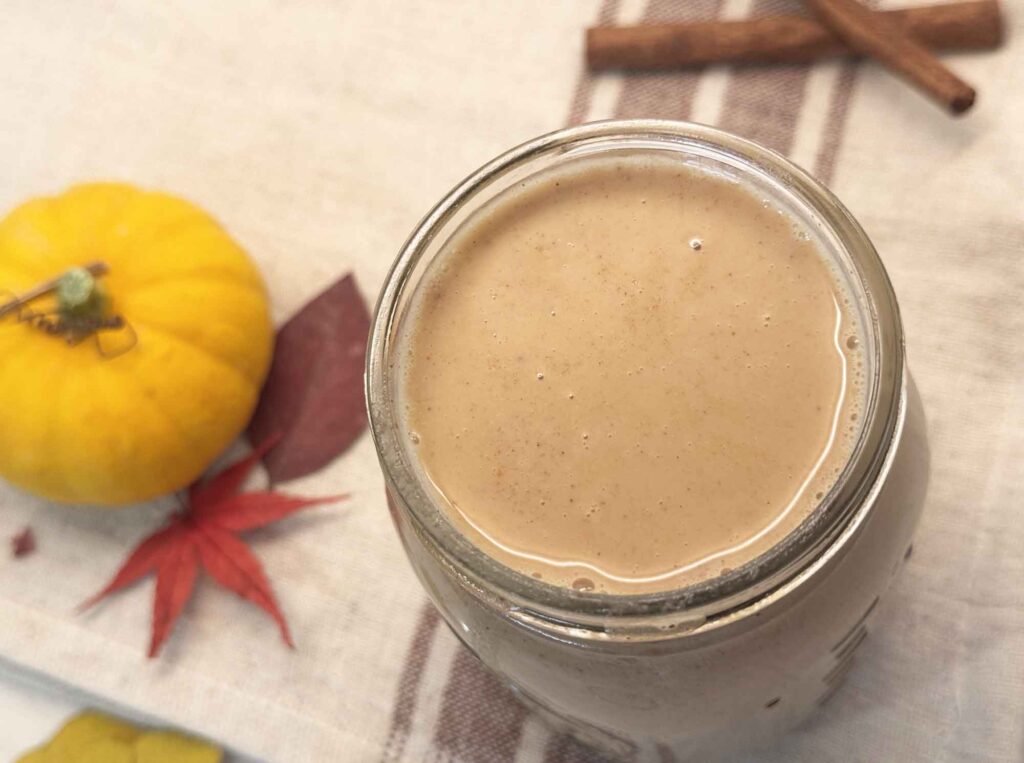 Pumpkin spice creamer in a glass jar