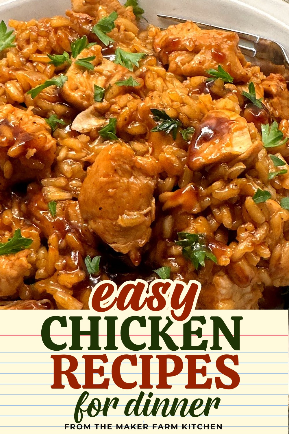 A bowl of one-pot honey BBQ chicken and rice with sugar snap peas